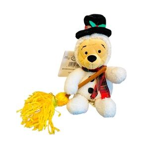 Mini Bean Bag Snowman Pooh 8" Vintage 90’s Disney Winnie Pooh NWT Disney Store